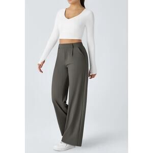 XL Halara Dark Gray High Waisted Pocket Dress Pants NWT